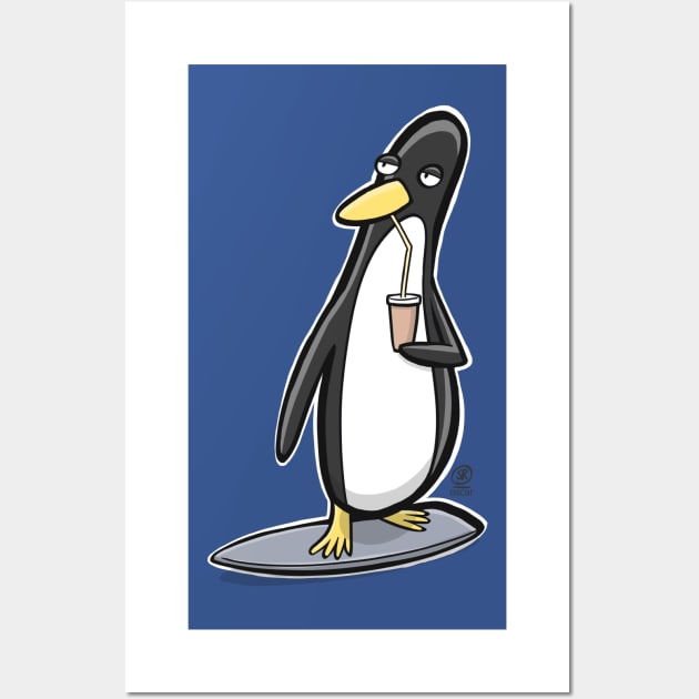 Linux Surf Penguin Wall Art by oscarsanchez